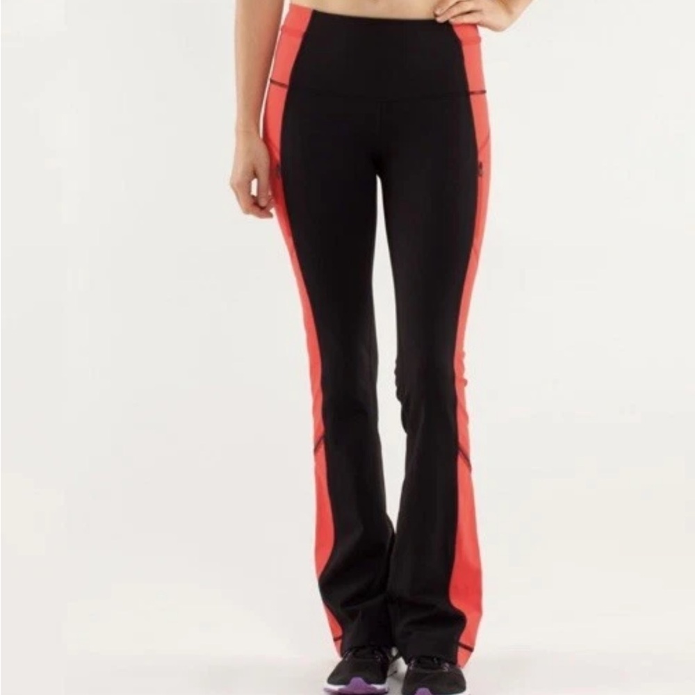 Lululemon Run Ice Queen Flare Leg Pants Sz 6 Womens Love Red High Rise Winter